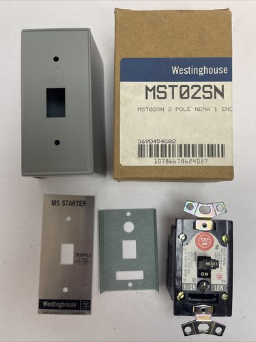 WESTINGHOUSE MST02SN MANUAL STARTER SWITCH 2 POLE NEMA 1 ENCLOSURE 1HP 115-230V0