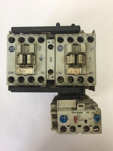 ALLEN BRADLEY 100-C09Z*10 REVERSING CONTACTOR 600VAC 25A COIL 24VDC 193-EB1DB0