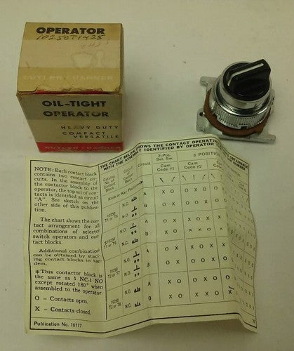 CUTLER HAMMER, 10250T1425, 10250T, OIL-TIGHT OPERATOR PUSH BUTTON LINE, CAM 50