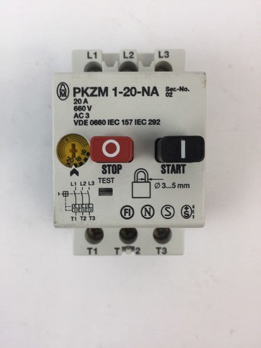 KLOCKNER MOELLER PKZM1-20 NA MANUAL MOTOR STARTER 16-20A 600VAC 15HP 3 PHASE2