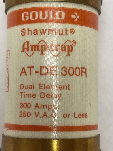 GOULD SHAWMUT AT-DE 300R AMP-TRAP DUAL ELEMENT CLASS RK5 FUSE 250VAC 300AMP1