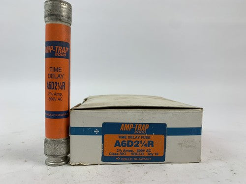 Gould Shawmut Amp-trap 2000 A6D2 1/4R 2 1/4A 600V Fuse "Lot of 10"0