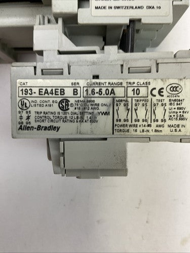 ALLEN BRADLEY STARTER (100-C09Z*10 SER A CONTACTOR COIL 24VDC + 193-EA4EB SER B)2