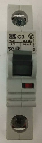 CUTLER HAMMER SPCL1C03T, CIRCUIT BREAKER, 1P,3A, 277V,240/415V, 20KA,NEW SURPLUS0