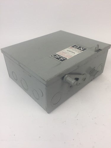 FPE H3632SN FUSIBLE SAFETY SWITCH 240VAC 250VDC 60AMP 15HP 3PH 3 POLE TYPE 12