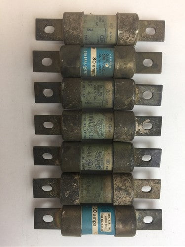 GE GF8B80 CLF FUSE CLASS J 80AMP 600VAC (LOT OF 7)0