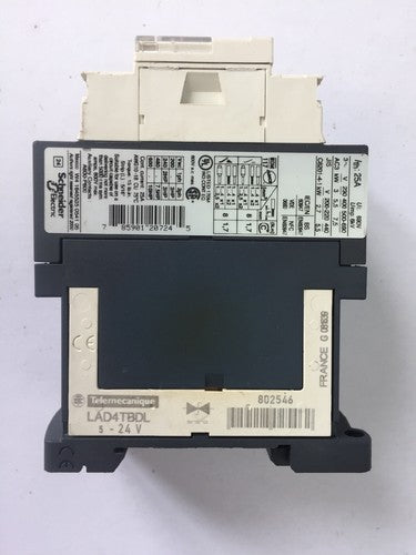 TELEMECANIQUE LC1D12BD CONTACT 25A 600VAC COIL 24VDC LAD4TBDL 5-24V4