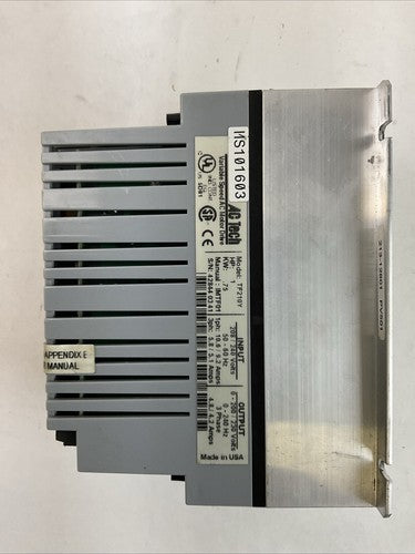 AC TECH TF210Y VARIABLE SPEED AC MOTOR DRIVE 1HP .75KW OUTPUT 230V 3PH 4.2AMP2