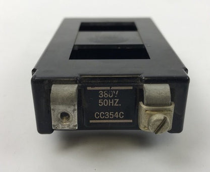 ALLEN BRADLEY CC354C COIL, 380V @ 50HZ CC354, USED, MISSING SCREWS            0