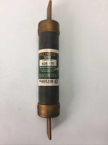 RELIANCE KOS175 CLASS K5 ONE TIME FUSE 175AMP 600VAC (LOT OF 3)5