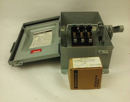 ITE F-321H SAFETY SWITCH TYPE 12 ENCLOSURE, 3P FUSIBLE, 30A, 240VAC/ 250DC, NIB4