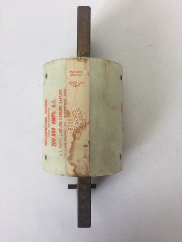 SHAWMUT A4BY1600 AMP-TRAP CURRENT LIMITING FUSE FORM 480 TYPE 55AL 600VAC K-DON 5