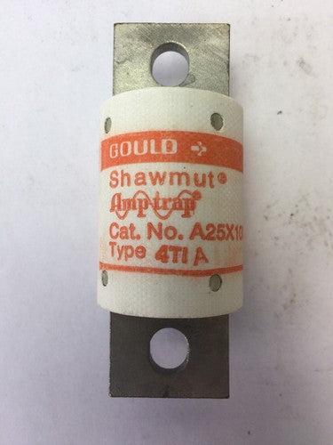 GOULD SHAWMUT AMPTRAP A25X100 FUSE 100 AMP 250VAC TYPE 4TIA FORM 101 0