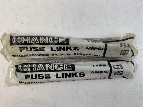 A.B. CHANCE M100K26 FUSE LINK 100AMP (LOT OF 2)0