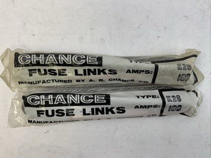 A.B. CHANCE M100K26 FUSE LINK 100AMP (LOT OF 2)0