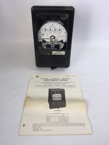 WESTINGHOUSE D4B-2FM KILOWATTS METER 120V 3W 20CLASS 280C209G01 2.5TA 1.2Kh0