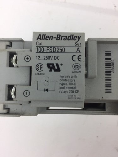 ALLEN BRADLEY 100-C09Z*400 CONTACTOR WITH 100-FSD250 SURGE SUPPRESSOR 3