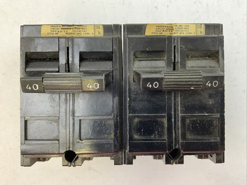 MURRAY MP240 CIRCUIT BREAKER 40AMP 2POLE 120/240VAC (LOT OF 2)0