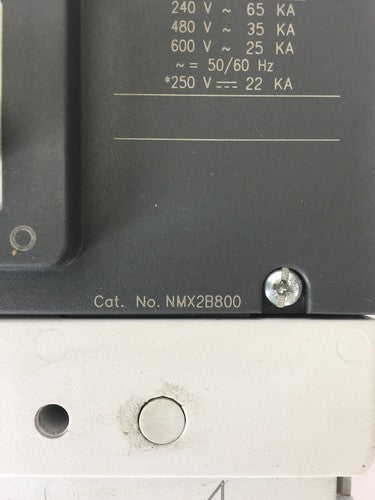 SIEMENS NMX2B800 CIRCUIT BREAKER 800A 250VDC 600VAC FRAME-MG 3250-6500A TRIP1