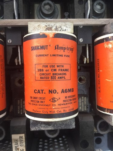 GE TB83F TRI-BREAK CIRCUIT BREAKER 600VAC 200,000AMP 250VDC 100,000AMP A6MB FUSE4