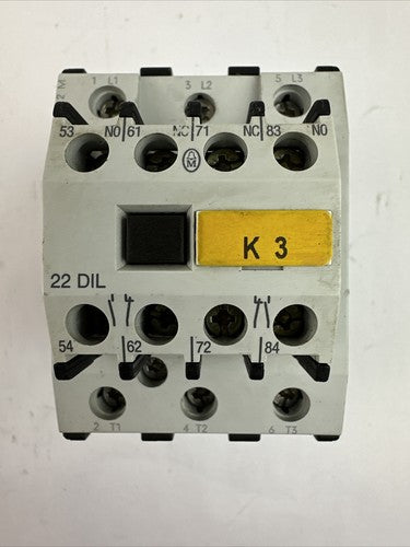 MOELLER DIL 2M CONTACTOR 600VAC 90A COIL 240V 60HZ 22 DIL AUXILIARY CONTACT6