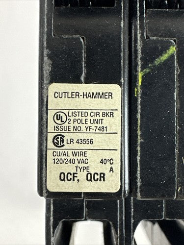 CUTLER HAMMER QCR2015T QUICKLAG INDUSTRIAL CIRCUIT BREAKER 15A 120/240VAC 2POLE2