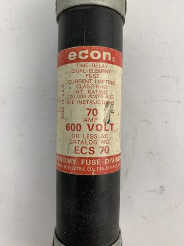 Economy Fuse ECS70 70A 600V Fuse "Lot of 3"2