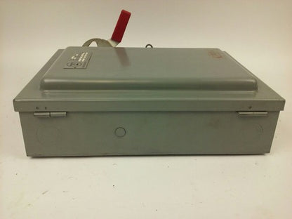WESTINGHOUSE HF461 SAFETY SWITCH, 30A, 600V, 4P FUSIBLE, 25 H.P., NEW8
