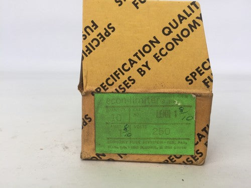 ECONOMY LENR 1-8/10 ECON-LIMITER CLASS RK5 FUSE 250VAC 1-8/10AMP (BOX OF 10)1
