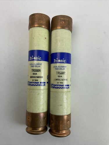 FERRAZ SHAWMUT TRS60R TRI-ONIC 600VAC 300VDC 60AMP DUAL-DELAY FUSE (LOT OF 2)0