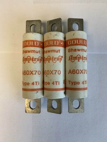 Gould Shawmut Amp-trap A60X70 Type 4TI 70A 600V Fuse "Lot of 3"0