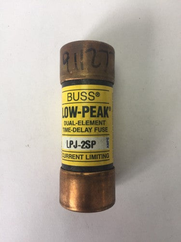 BUSS LPJ-2SP DUAL ELEMENT TIME DELAY FUSE 2 AMP 600VAC 300VDC (LOT OF 3)0