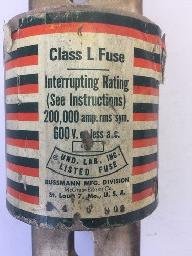 BUSS KRP-C 1800 HI-CAP FUSE CURRENT-LIMITING TIME DELAY 1800AMP 600VAC CLASS L5