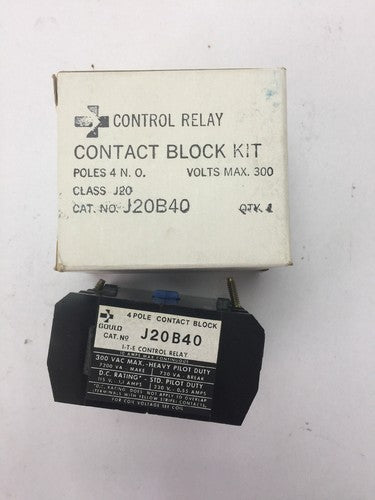 GOULD J20B40 CONTACT BLOCK KIT POLES 4 N.O. VOLTS MAX 3000