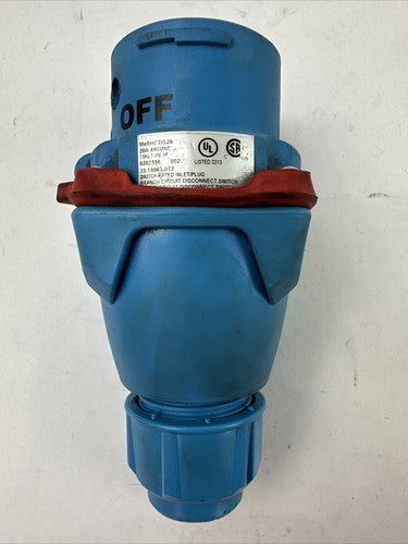 MELTRIC DS20 20A 480VAC 7.5HP TYPE 3R 33-18043-972 SWITCH RATED INLET/PLUG0