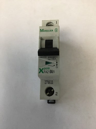 MOELLER FAZ-S6/1  CIRCUIT BREAKER 240VAC/415V 1POLE (LOT OF 4)0