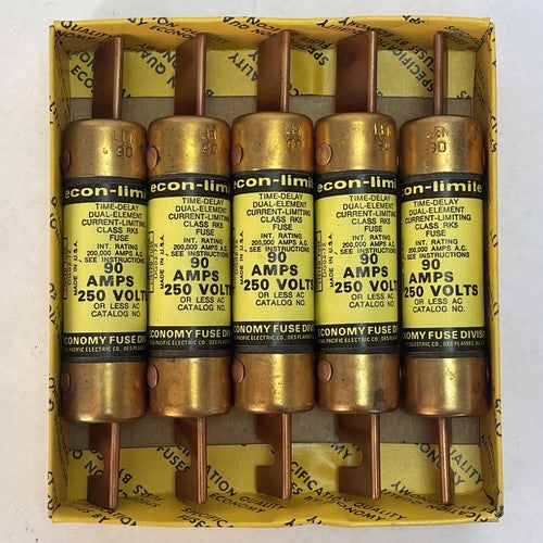 ECONOMY LEN 90 ECON-LIMITER TIME DELAY CLASS RK5 FUSE 90A 250VAC (BOX OF 5)0