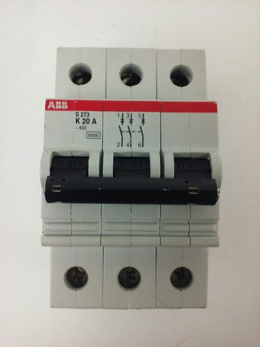 ABB, S273-K20A, CIRCUIT BREAKER, 3P, 277/480VAC, 10KA, 20A, VDE0660, NEW SURPLUS0