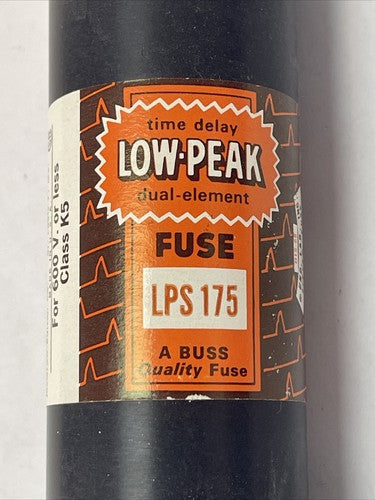 BUSS LPS175 TIME-DELAY LOW-PEAK DUAL-ELEMENT FUSE 175AMP 600V CLASS K51