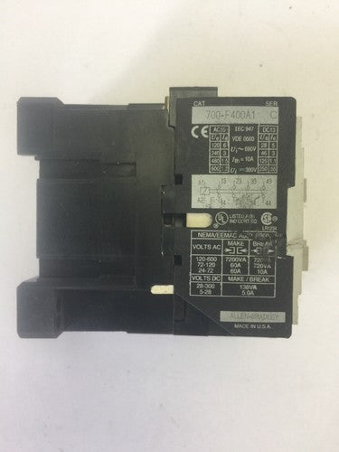 ALLEN BRADLEY 700-F400A1 CONTACTOR SER C HA473 COIL 120V 60HZ 110V 50HZ2