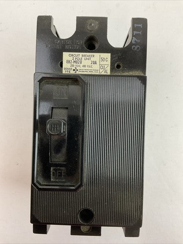 GOULD ITE EH2-M020 CIRCUIT BREAKER 2POLE 20AMP 480VAC 250VDC0