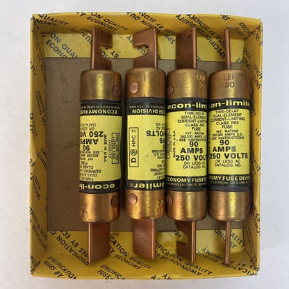 ECONOMY LEN 90 ECON-LIMITER TIME DELAY CLASS RK5 FUSE 90A 250VAC (BOX OF 4)0
