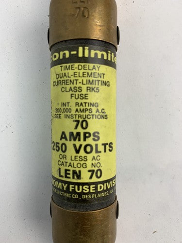 Econ-limiter Economy Fuse LEN70 70A 250V Fuse "Lot of 6"1