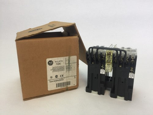 ALLEN BRADLEY 104-A09NZ243 REVERSING CONTACTOR SER A 600VAC 9A 5HP COIL 24VDC0