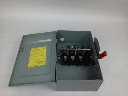 POWER MASTER, G322NFK, SAFETY SWITCH, 60A, 3 POLE, 240V, NON FUSIBLE, USED1