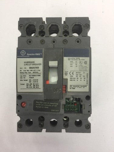 GE SEHA24AT0030 HI-BREAK CIRCUIT BREAKER 480VAC 30A 2P SPECTRA RMS  NO TRIP UNIT0