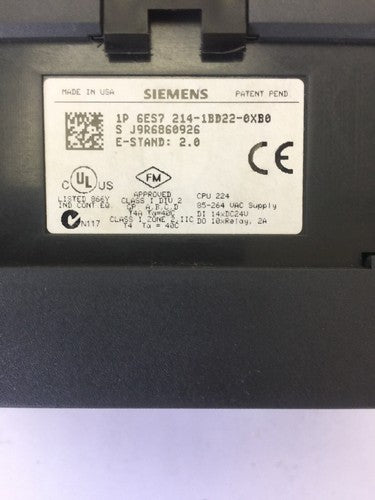 SIEMENS 6ES7-214-1BD22-0XB0 85-264VAC 14XDC24V 10XRELAY, 2A8