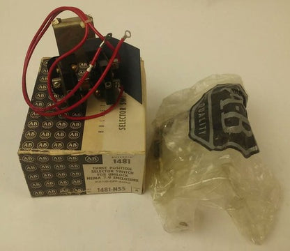 ALLEN BRADLEY 1481-N55 SER.A, 3 POSITION SELECTOR SWITCH, NEMA 7-9 ENCLOSURE0
