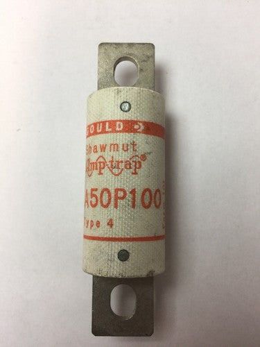 GOULD SHAWMUT AMPTRAP A50P100 FUSE 100 AMP 500VAC TYPE 4 FORM 101 0