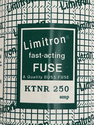 BUSSMANN KTNR 250 LIMITRON FAST-ACTING CLASS K1 FUSE 250AMP 250VAC1